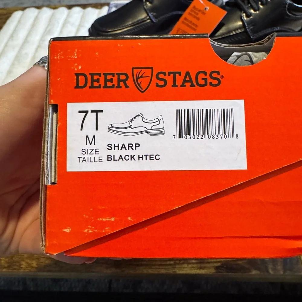 Deer Stags Black Kids Dress Shoes